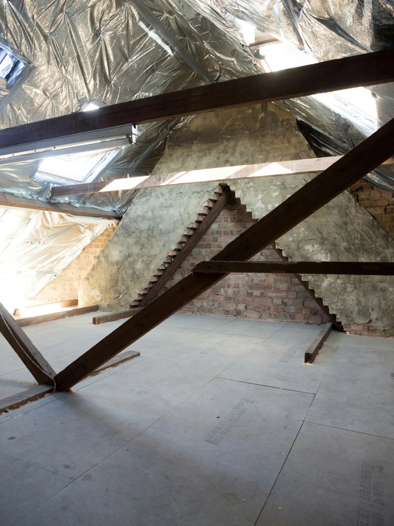 Attic framing ready for insulation
